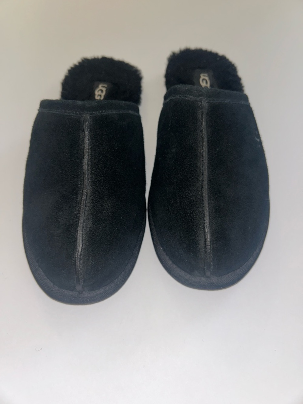 UGG Pearle Black Suede Shearling Mule Women’s Slippers - Picture 2 of 6